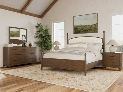 Calhoun - Queen Upholstered Footboard - Whiskey Oak