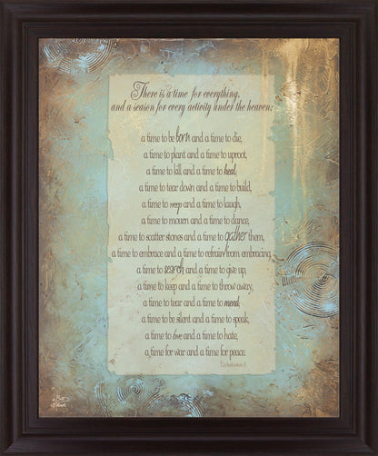Golden Season Poem - 28" x 34" Framed Wall Art - Light Blue