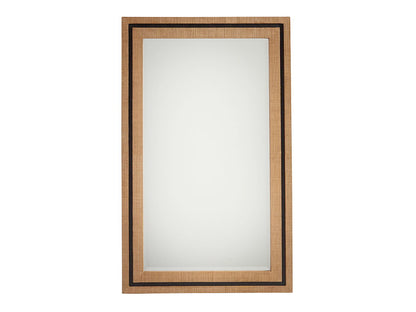 Newport - La Costa Rectangular Raffia Mirror - Light Brown