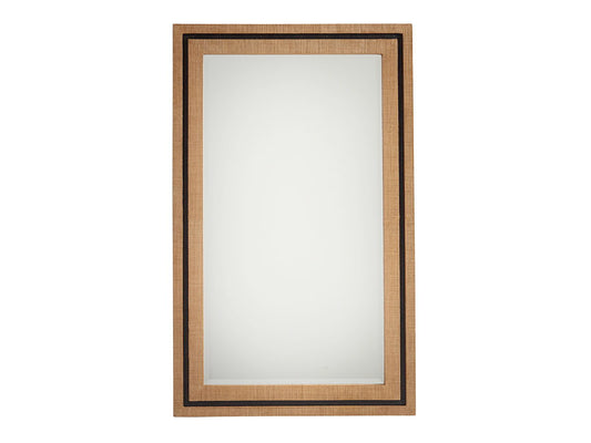 Newport - La Costa Rectangular Raffia Mirror - Light Brown