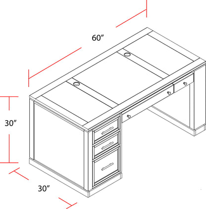 Catalina - Two Piece Writing Desk With Power Center And USB - Cottage White
