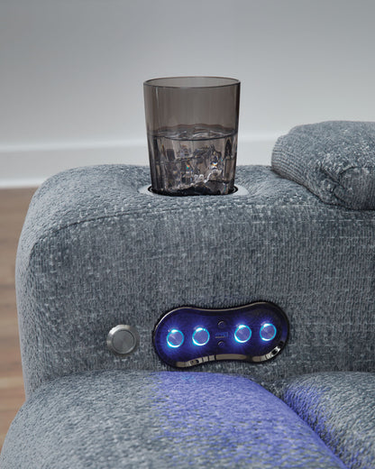 Studio Cave - Power Reclining Sofa - Steel