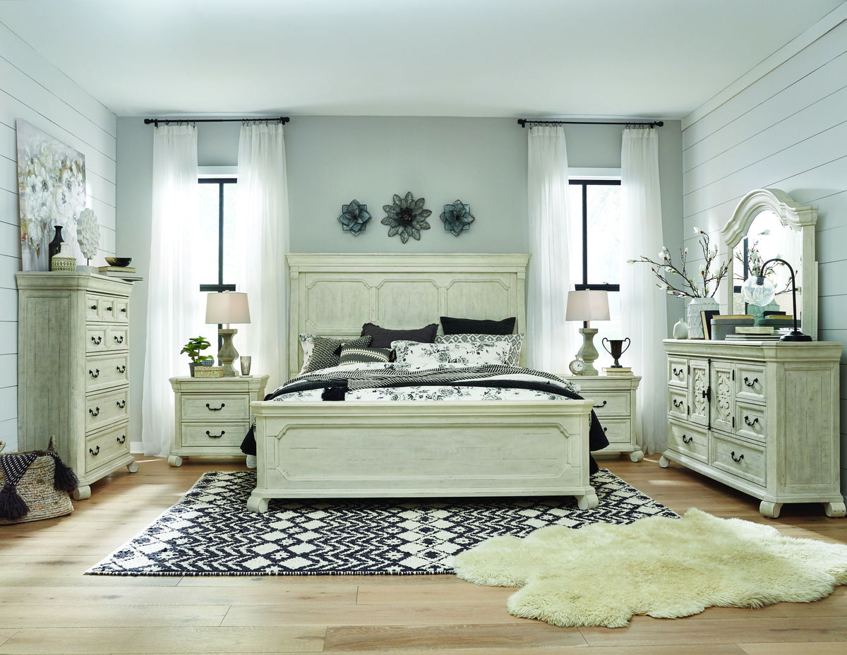 Bronwyn - Drawer Dresser With Shaped Mirror - Alabaster