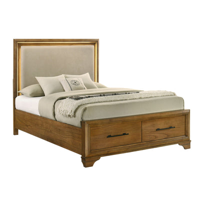 Talcott - Queen Storage Footboard & Slats - Honey