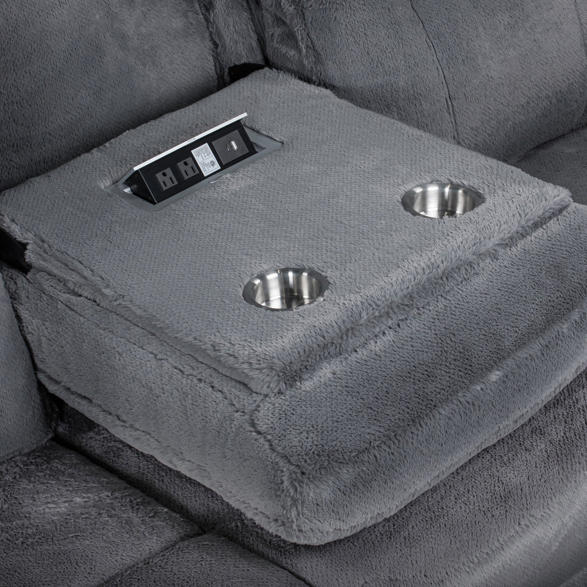 Teddy - LAF Sofa With Power Headrest & Footrest - Gray