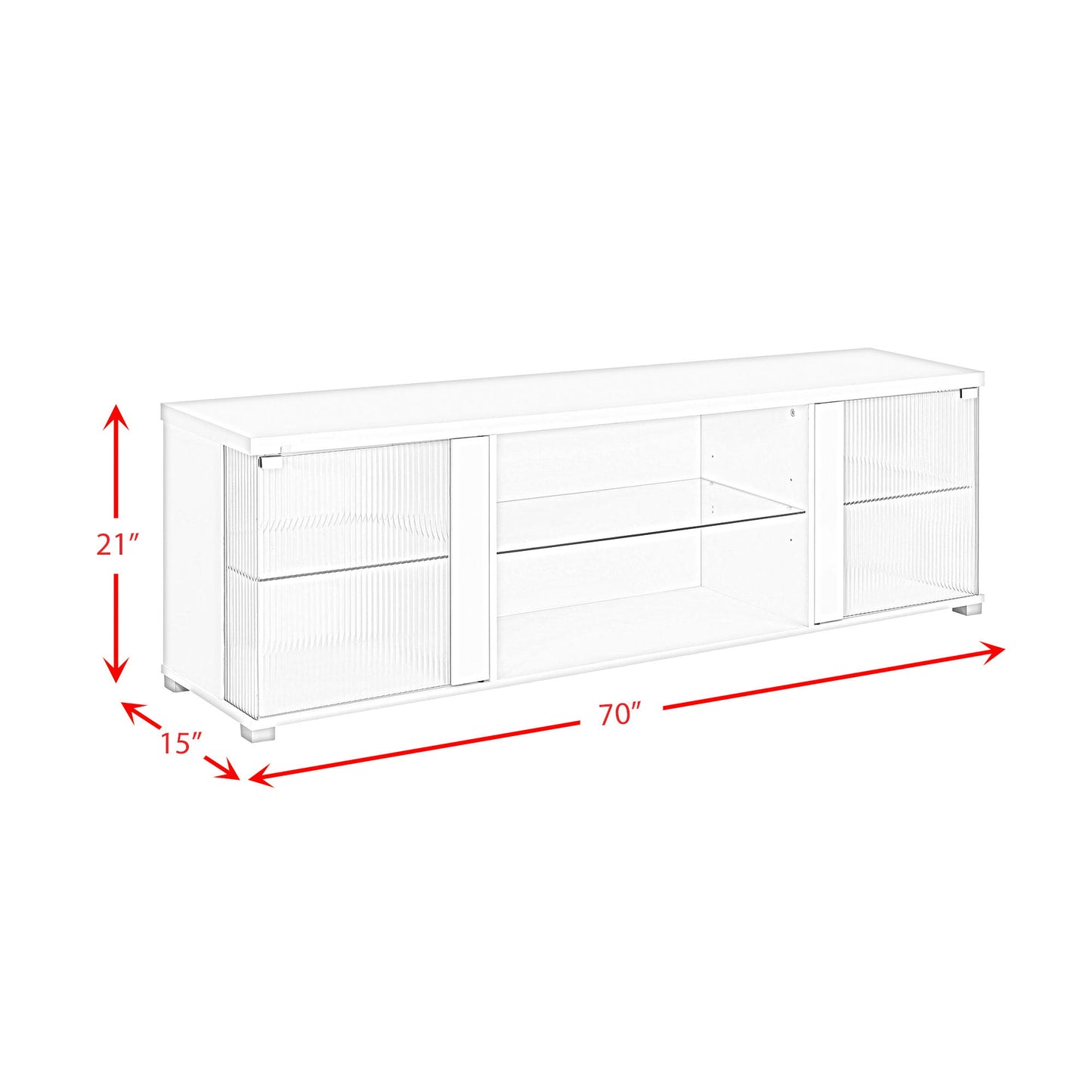 Chandra - 70" TV Stand With LED - Glossy White