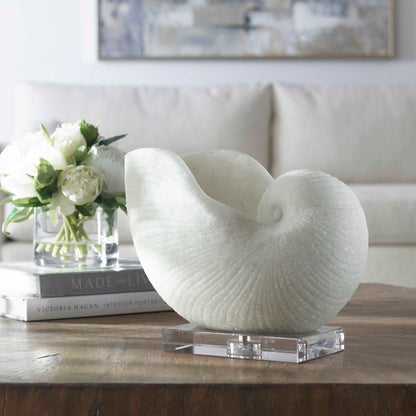 Nautilus Shell - Sculpture - White