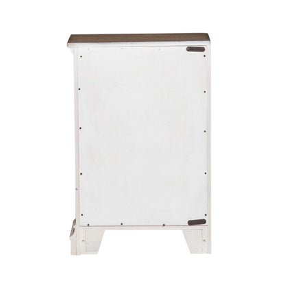 Morgan Creek - Right Pier Base - Antique White / Wirebrushed Tobacco Accents