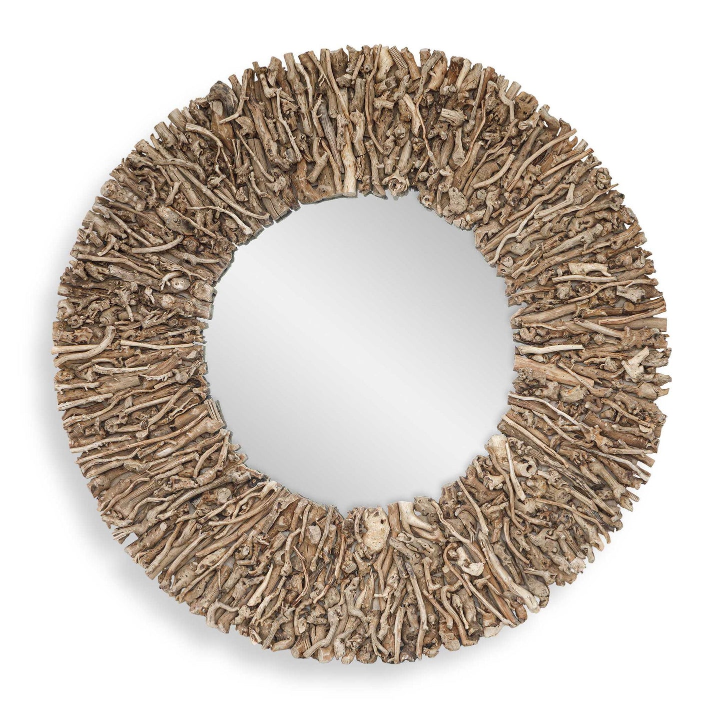 Rossetti - Round Interwoven Wood Mirror - Woodtone