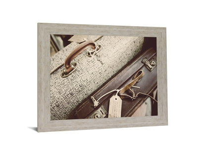 Suitcase Tags - 28" x 34" Framed Wall Art - Beige