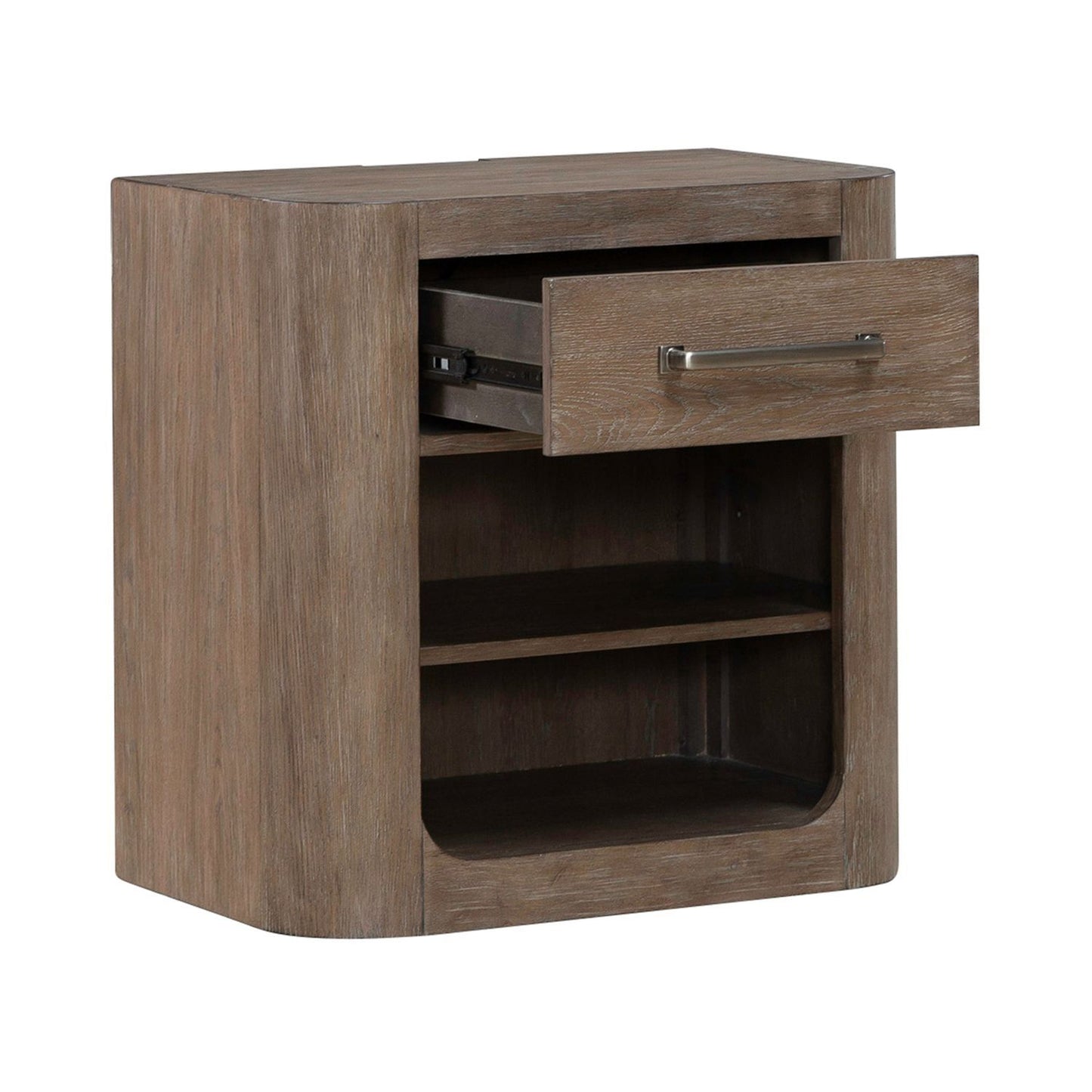 South Bend - Open Nightstand With Charging Station - Burnished Clay