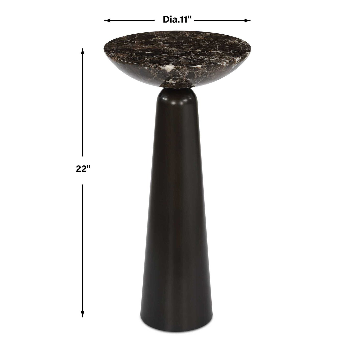 Hastings - Marble Accent Table - Dark Brown