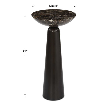 Hastings - Marble Accent Table - Dark Brown