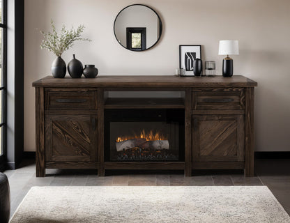 26" Electric Fireplace - Black / Cristal