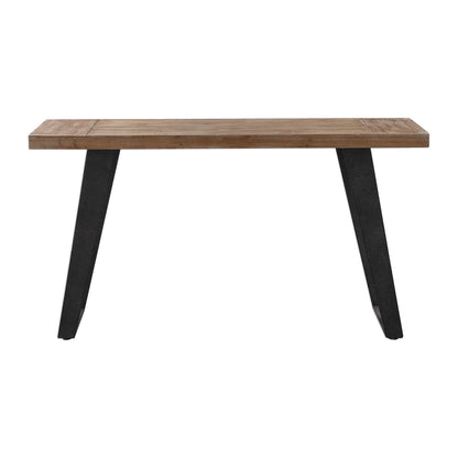 Freddy - Weathered Console Table - Light Brown & Black