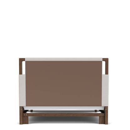 Delia - Queen / King Upholstered Rails - Nouveau Walnut / Beige