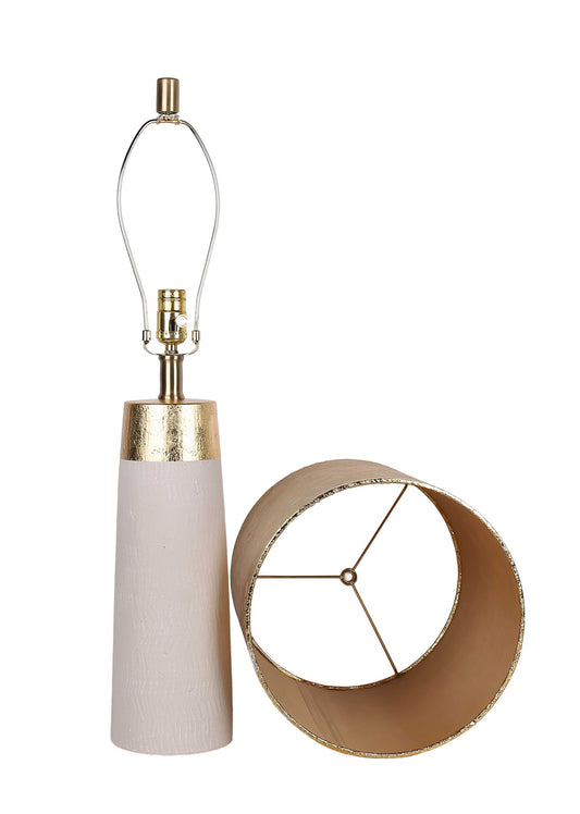 "Luxe Radiance" Ceramic Table Lamp (Set of 2) - Off White / Gold