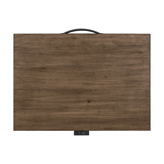Shaker Lakes - Open Nightstand With Charging Station - Harvest Brown
