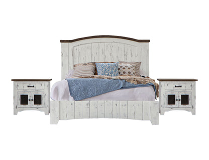 Pueblo - Queen Headboard - Antiqued White