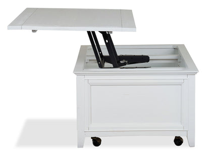 Heron Cove - Lift Top Storage Cocktail Table With Casters - Chalk White