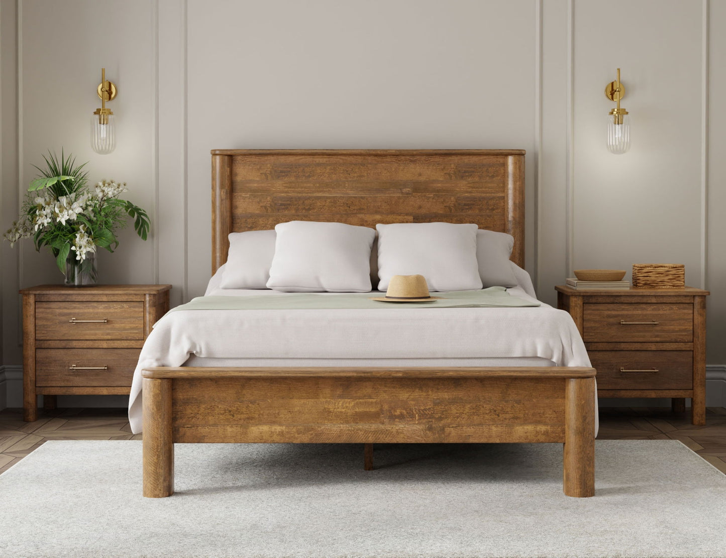 Olimpia - King 6/6 Headboard - Towny Brown