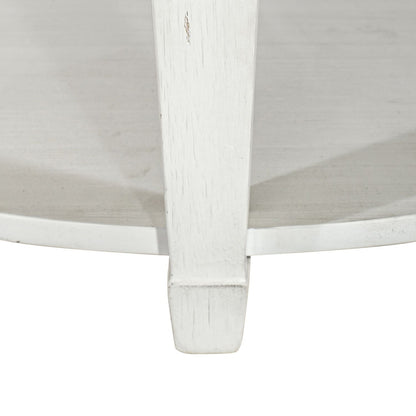 Allyson Park - Round Cocktail Table - Wirebrushed White / Charcoal