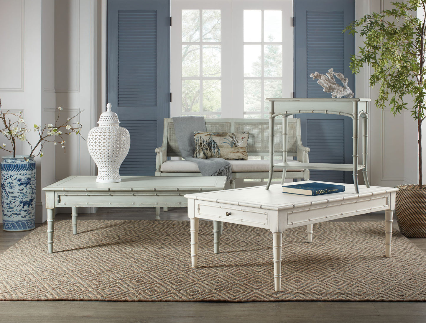 Charleston - Bench - Light Blue / Beige