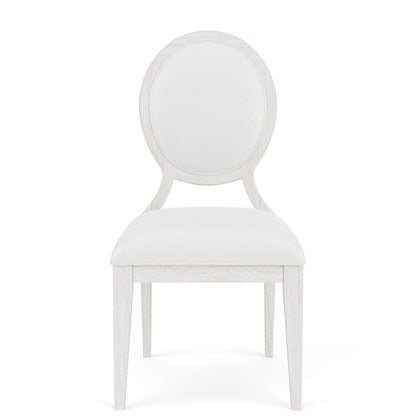 Hepburn - Oval Back Upholstered Side Chair (Set of 2) - White