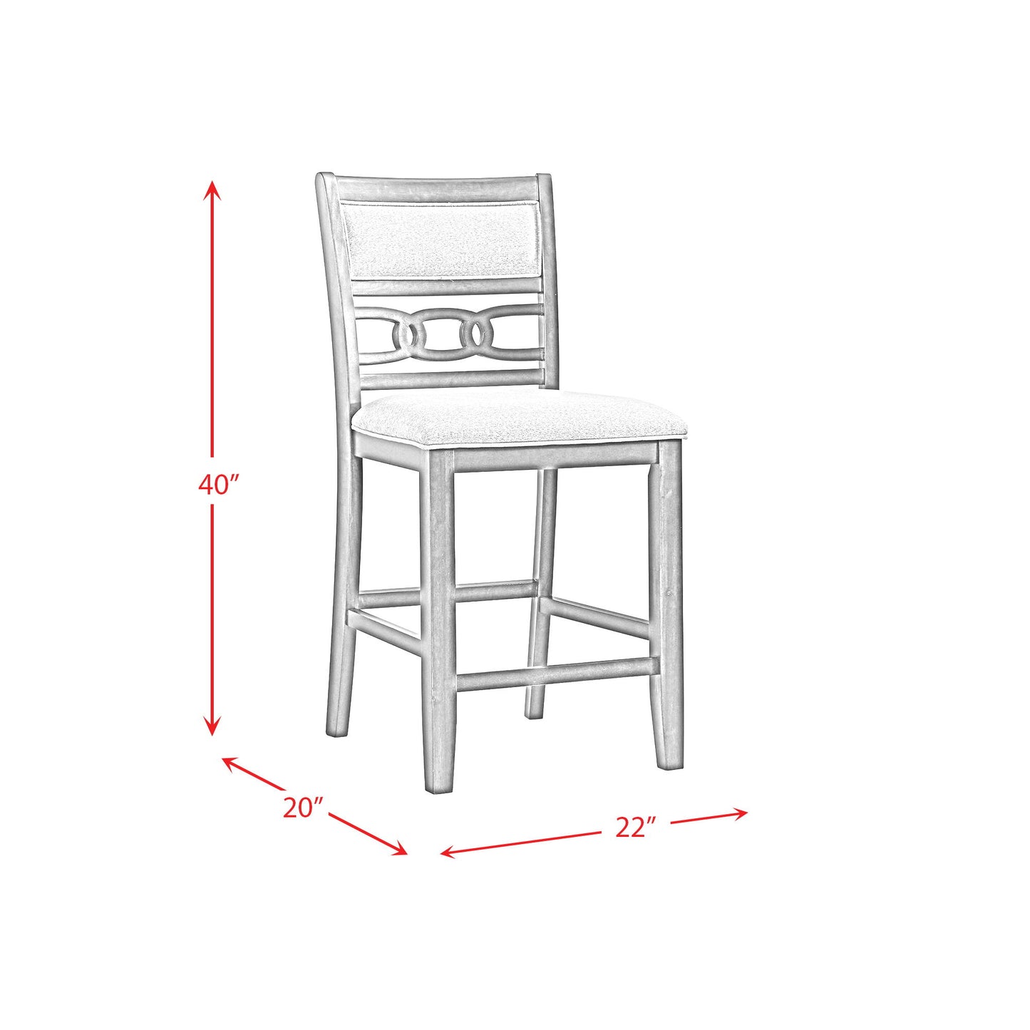 Amherst - Counter Side Chair With PU Cushion (Set of 2) - Gray Finish