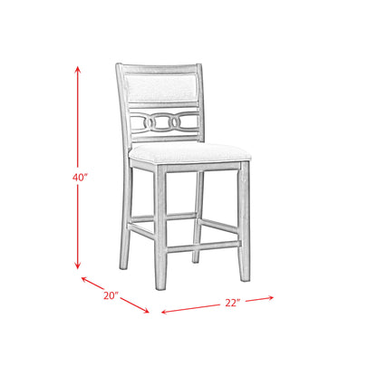 Amherst - Counter Side Chair With PU Cushion (Set of 2) - Gray Finish