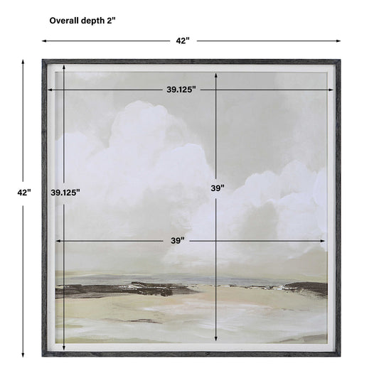 Soft Clouds - Framed Print - Pearl Silver