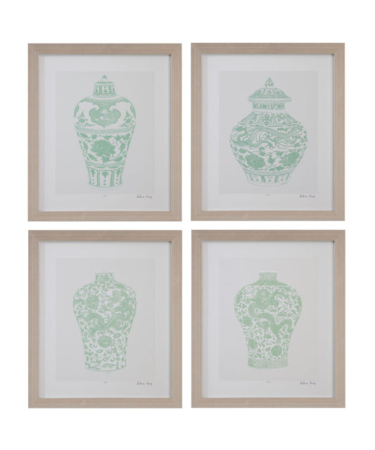 Mint Vases II Framed Print - Green / Beige