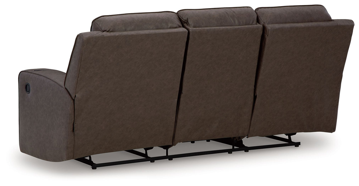 Lavenhorne - Rec Sofa W/Drop Down Table - Granite
