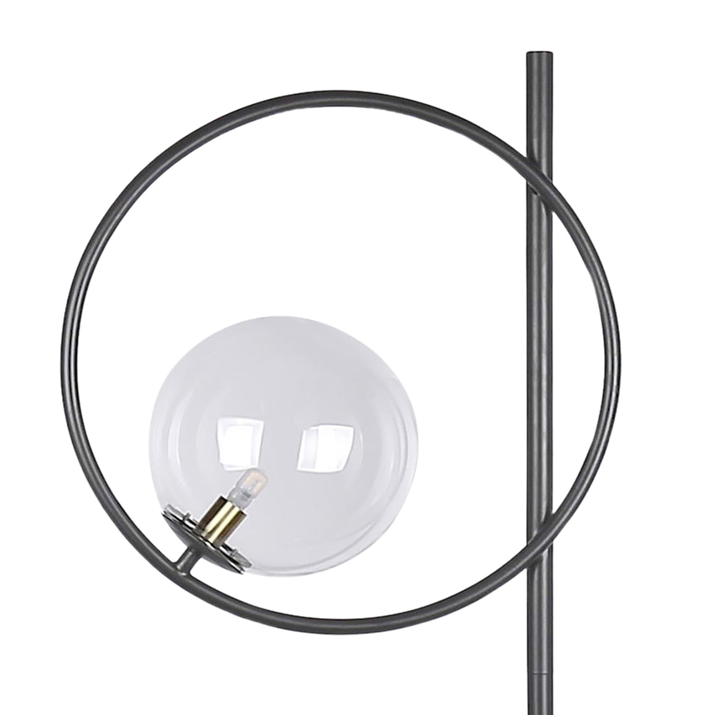 "Glass Orbs" Metal Floor Lamp - Matte Black / Soft Gold / Clear