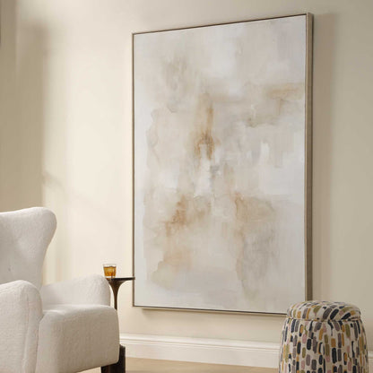 Remedy - Hand Painted Modern Canvas - Brown / Gray / White / Woodtone