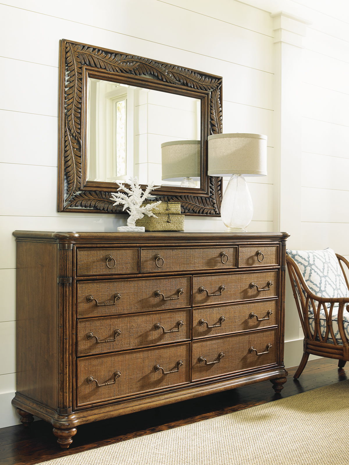 Bali Hai - Seabrook Landscape Mirror - Dark Brown