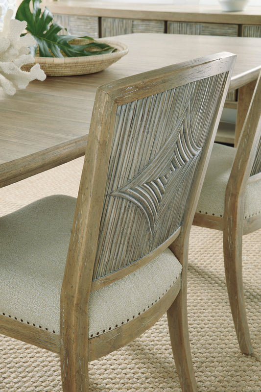 Surfrider - Carved Back Side Chair (Set of 2) - Beige / Light Brown
