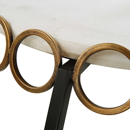 Chainlink - Marble Side Table - White
