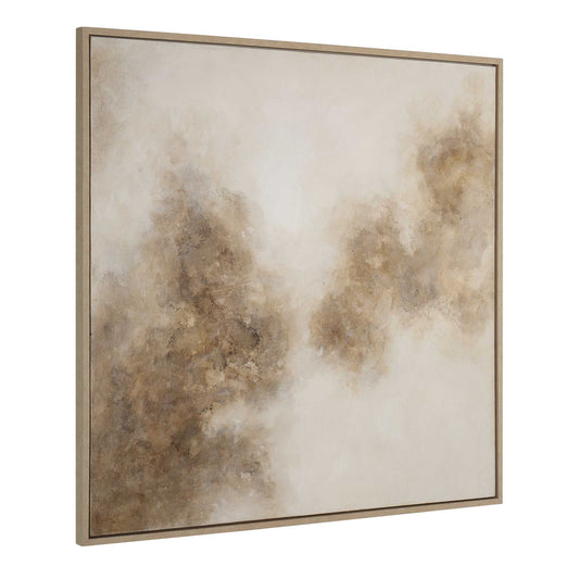 Up In Smoke - Framed Modern Art - Black / Brown / White / Woodtone