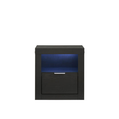 Asher - Nightstand With LED Light - Smoke