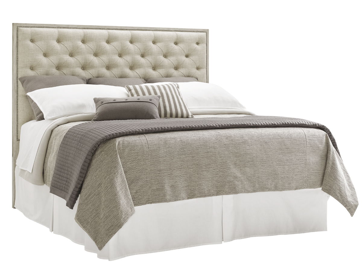 Oyster Bay - Sag Harbor Tufted Upholstered Headboard 6/6-6/0 King/California King - Pearl Silver