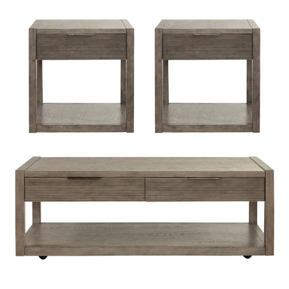 Bartlett Field - 3 Piece Table Set (1 Cocktail 2 End Tables) - Dusty Taupe