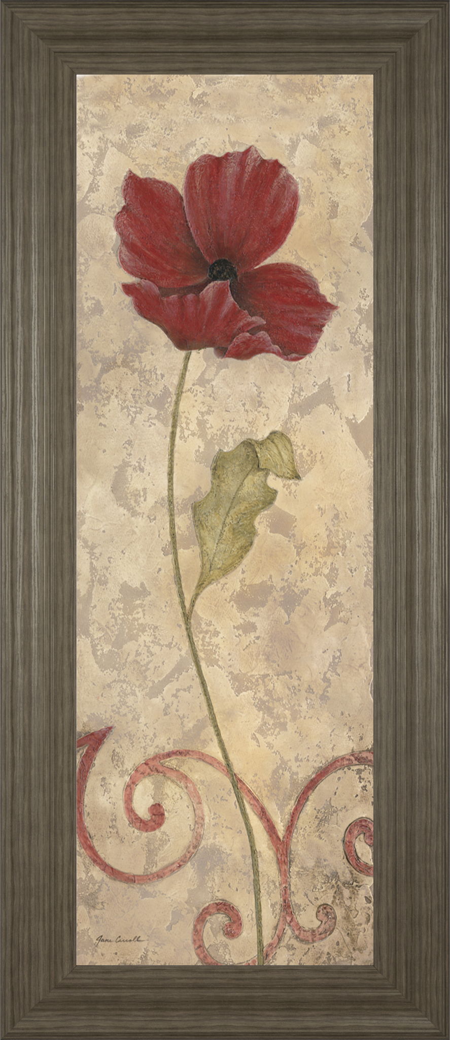 Flower II - Framed Print Wall Art - Beige