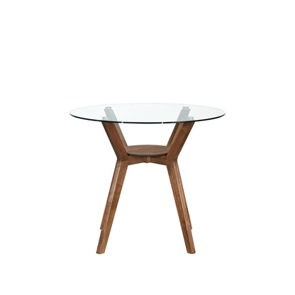 Oscar - Counter Table Base For Glass Top Counter Table - Walnut