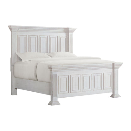 Heather - King Panel Footboard With Slats - Rustic White