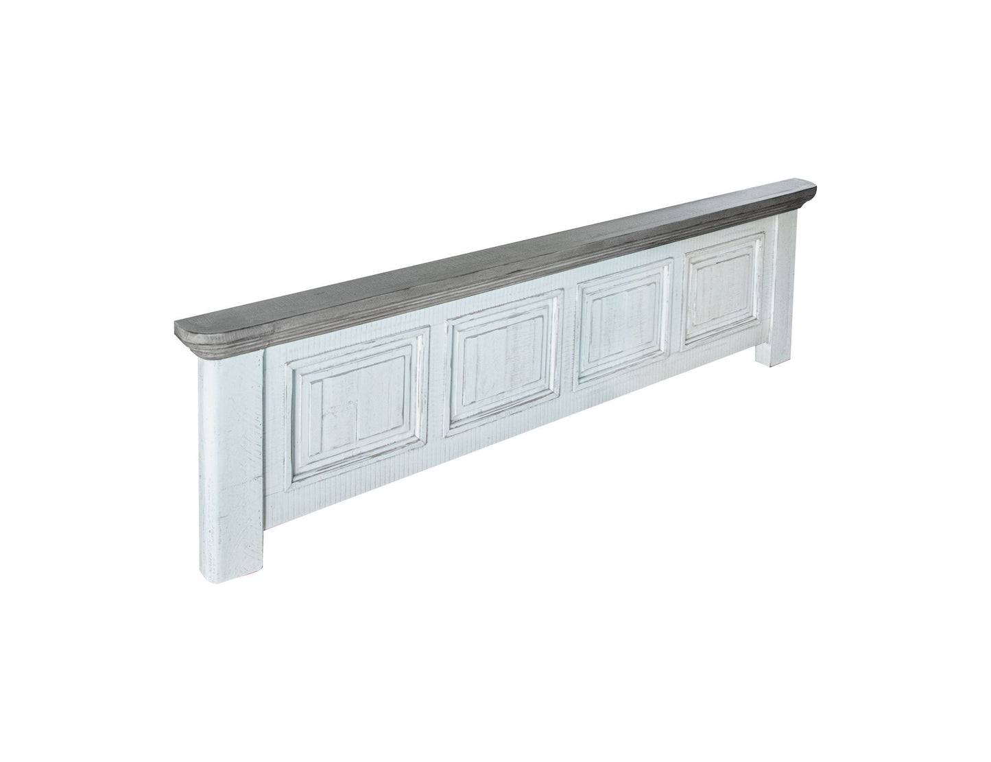 Luna - King Footboard & Rails - Off-White / Gray