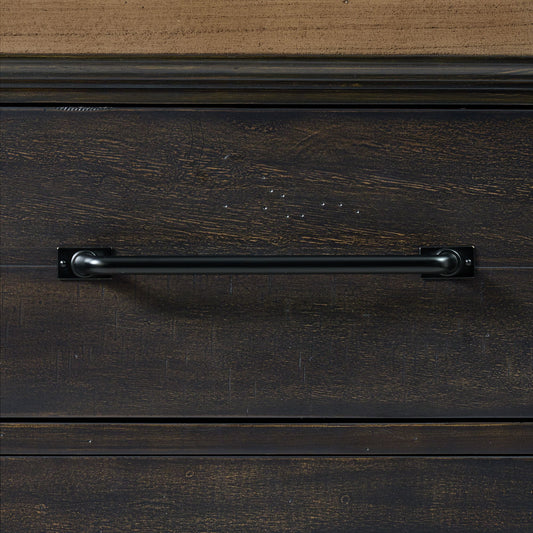 Montrose - Server And Hutch With LED Light - Espresso And Brown