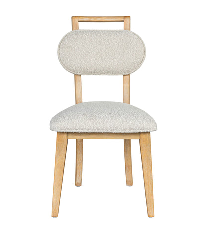 Ryder - Dining Chair - Chestnut Elm / Ant Brass / Tauple Boucle