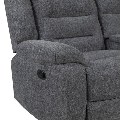 Redondo - LAF Console Loveseat With 2 Recliners - Dark Gray