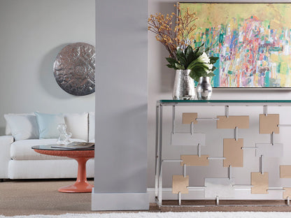 Signature Designs - Cityscape Console - Pearl Silver